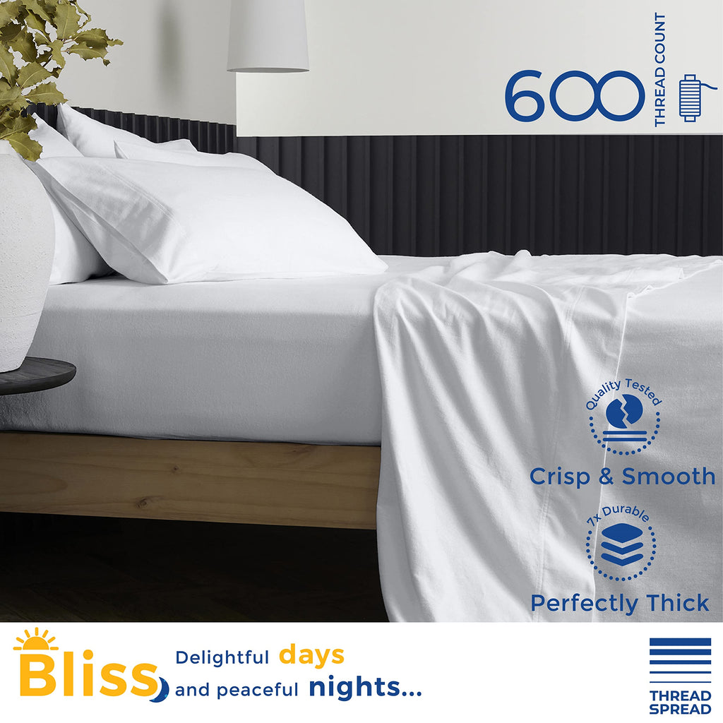 600 Thread Count Egyptian Quality 100% Cotton Sheets Set, California King Size Bedding Set In Silver