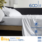 600 Thread Count Egyptian Quality 100% Cotton Sheets Set, California King Size Bedding Set In Silver