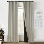 PANELSBURG Light Grey Curtains 108 Inches Long for Livingroom 2 Panel Sets No Grommets Back Loop Pretty Blackout Earth Tone Heat