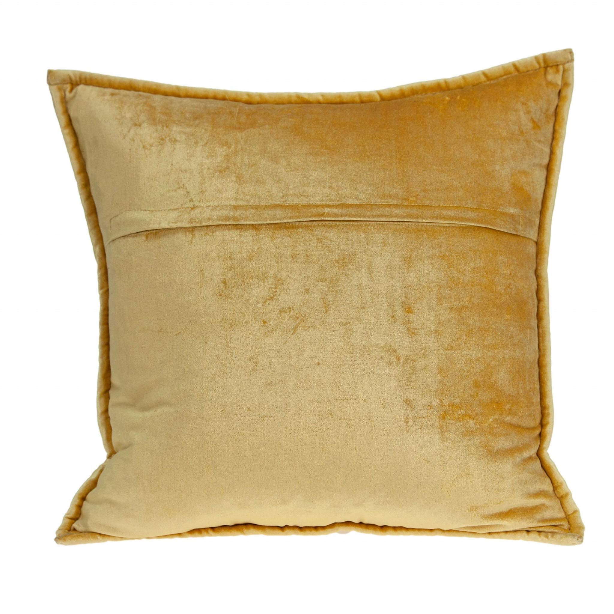 HomeRoots 50% Cotton, 50% Viscose 20' x 7' x 20' Transitional Yellow Solid Quilted Pillow Cover with Poly Insert