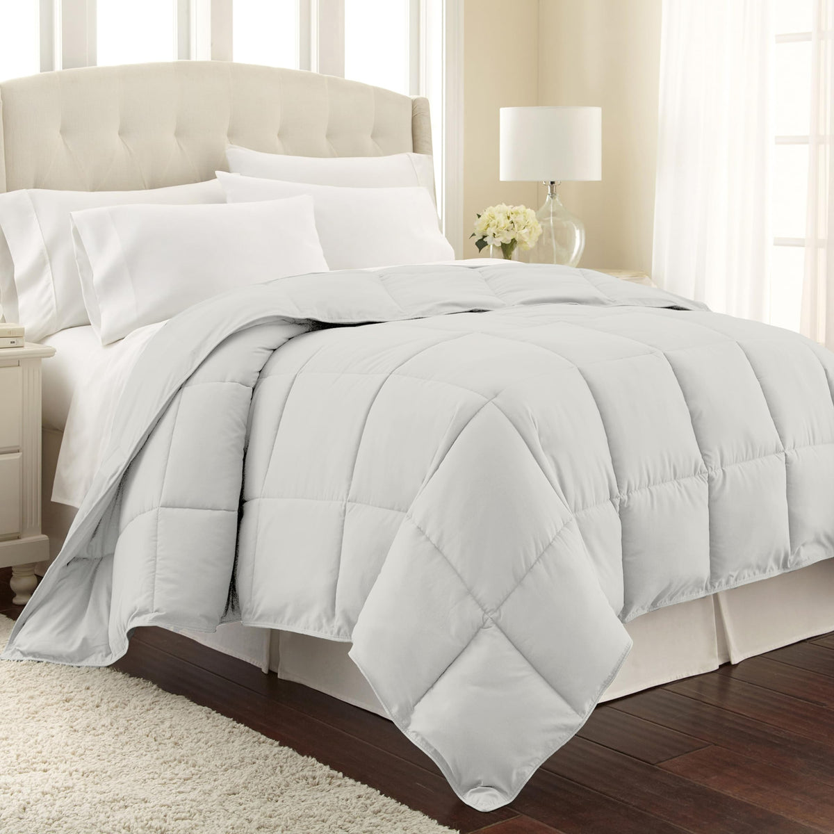 Southshore Vilano King Or California King Size Comforter Duvet Insert, Down Alternative, Soft Microfiber; Light Grey To Match Yo