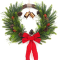 21Bell Christmas Wreaths for Front Door, Beautiful Door Wreath with Bow Acorn Pinecone Decor for Christmas New Year Gift