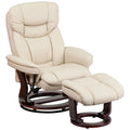 Flash Furniture Allie LeatherSoft Upholstered Recliner with Ottoman Footrest, Padded Swiveling Recliner Chair and Ottoman Set, B