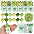 Wettarn 24 Sets St. Patrick s Gifts Bulk Handmade Crochet Shamrock Lucky Clover with Greeting Box Irish Day Ireland Gifts Decor