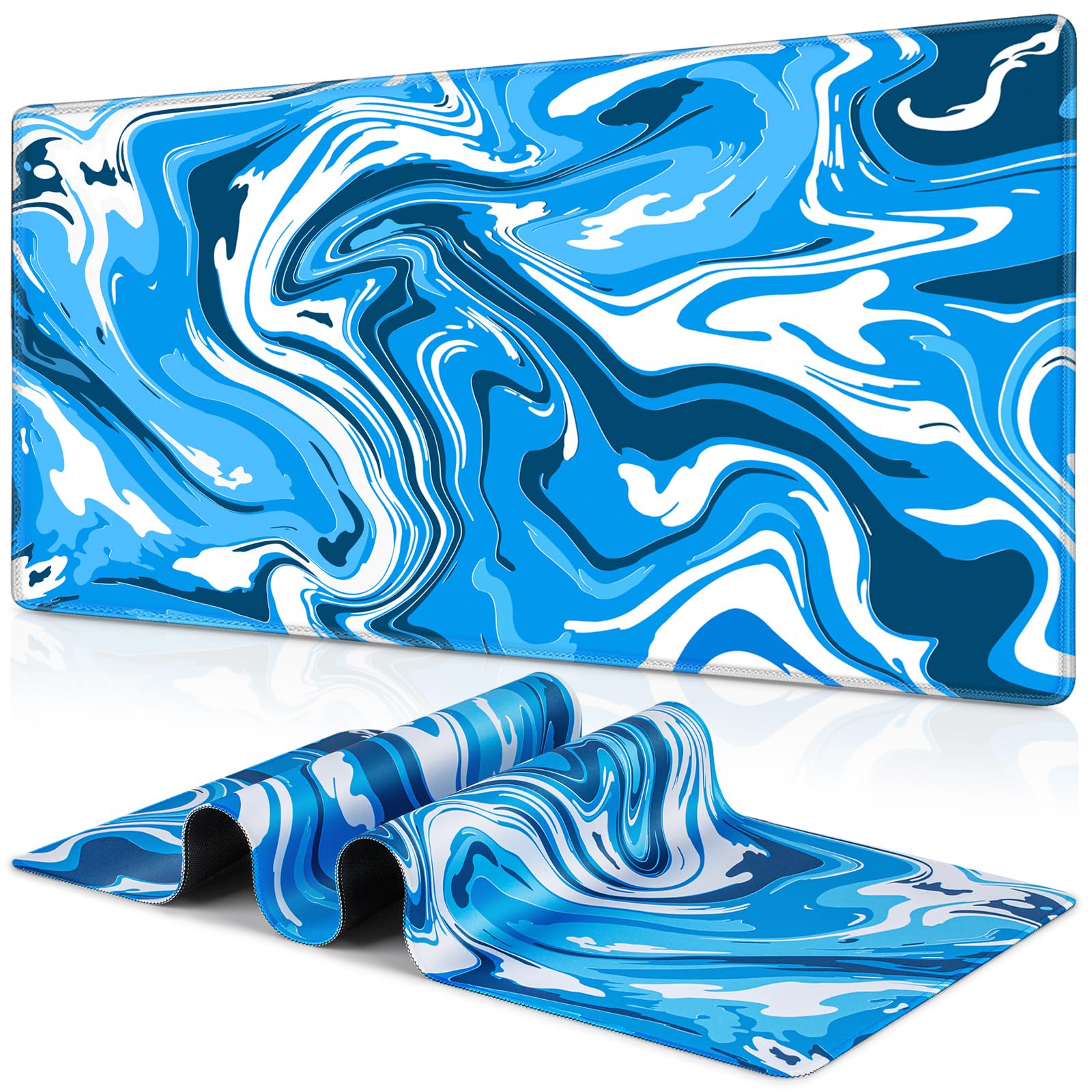 Canjoy Gaming Mouse Pad, Fluid Pattern Mouse Pad 35.4X15.7Inch Large Extended Computer Mouse Mat Keyboard Full Desk Mousepad For