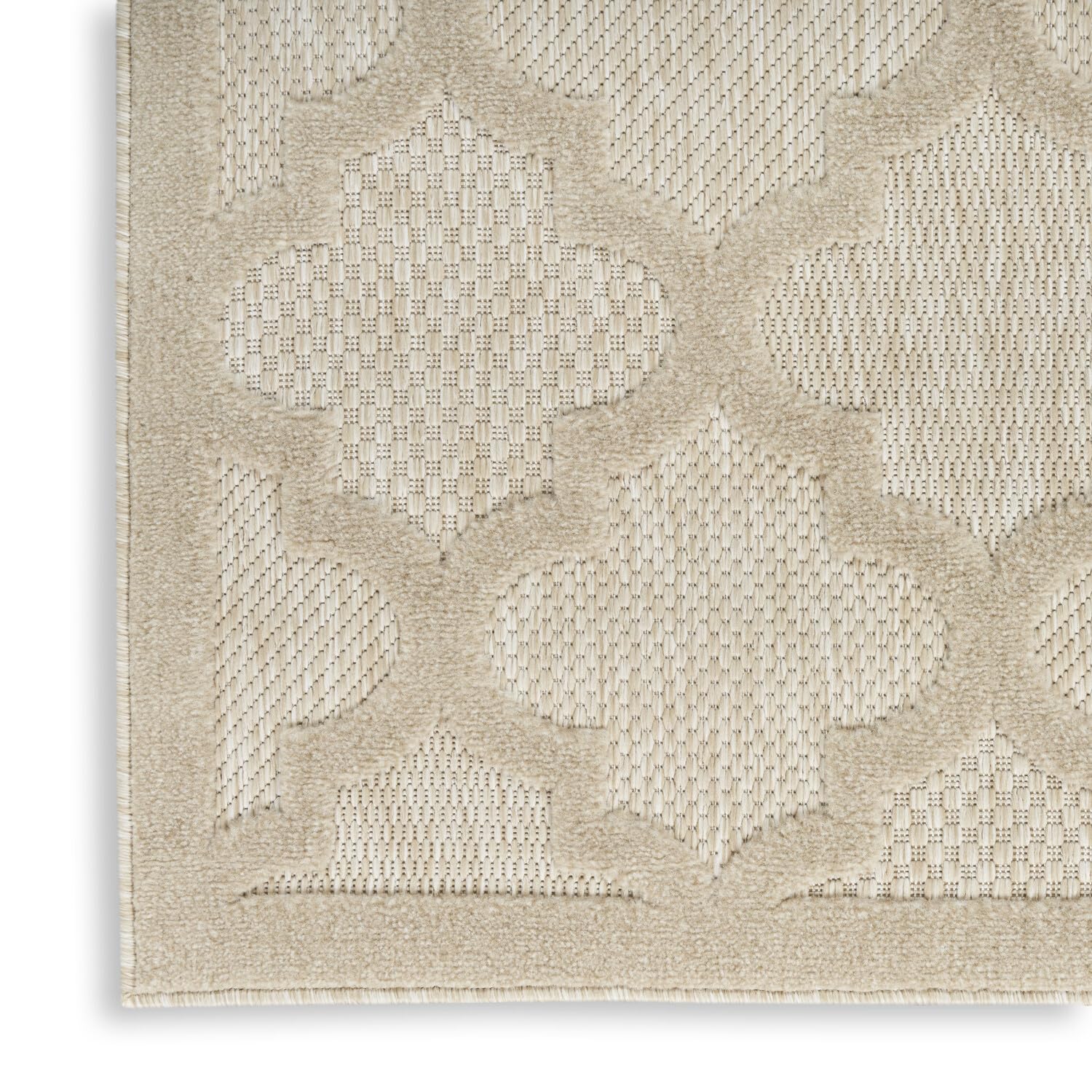 Nourison Easy Care Indoor/Outdoor Cream 6' X 9' Area Rug, Easy Cleaning, Non Shedding, Bed Room, Living Room, Dining Room, Backyard, Deck, Patio (6X9)