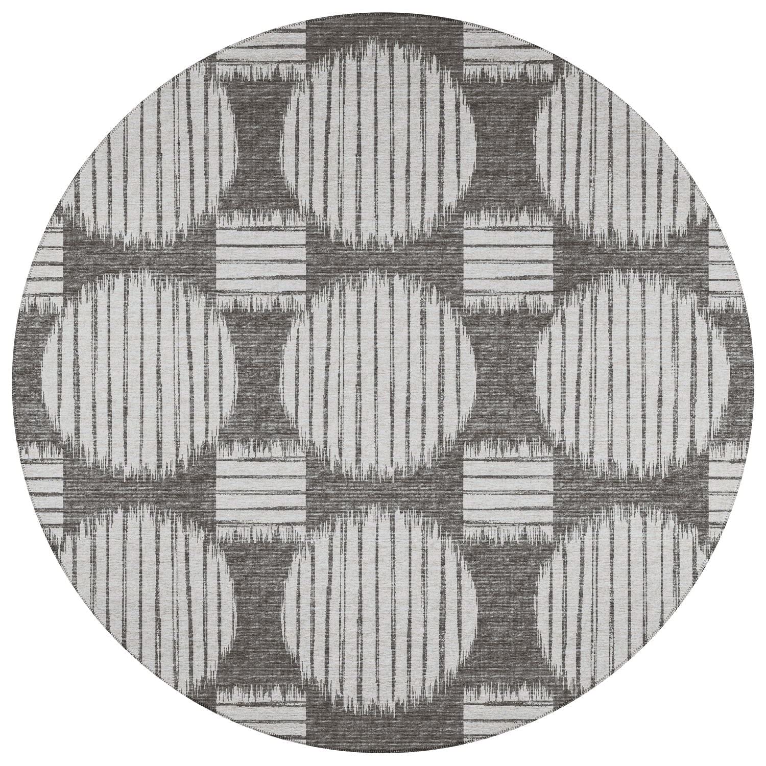 Sedona SN13 Grey Contemporary Rug Round 6' X 6'