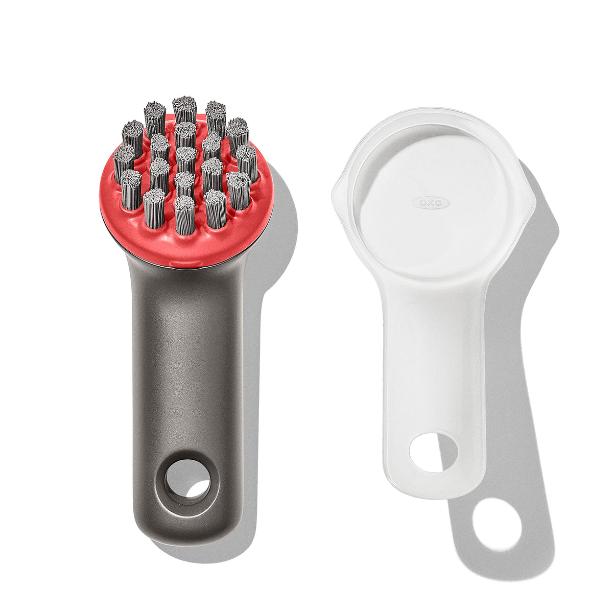 Oxo Outdoor Heavy Duty Cast Iron Brush With Cover,Red/Grey