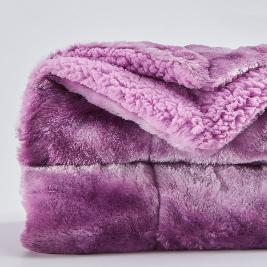 Newcosplay Super Soft Faux Fur Throw Blanket For Couch Light Purple Sherpa Fuzzy Plush Warm Blanket For Sofa Bed (Light Purple,