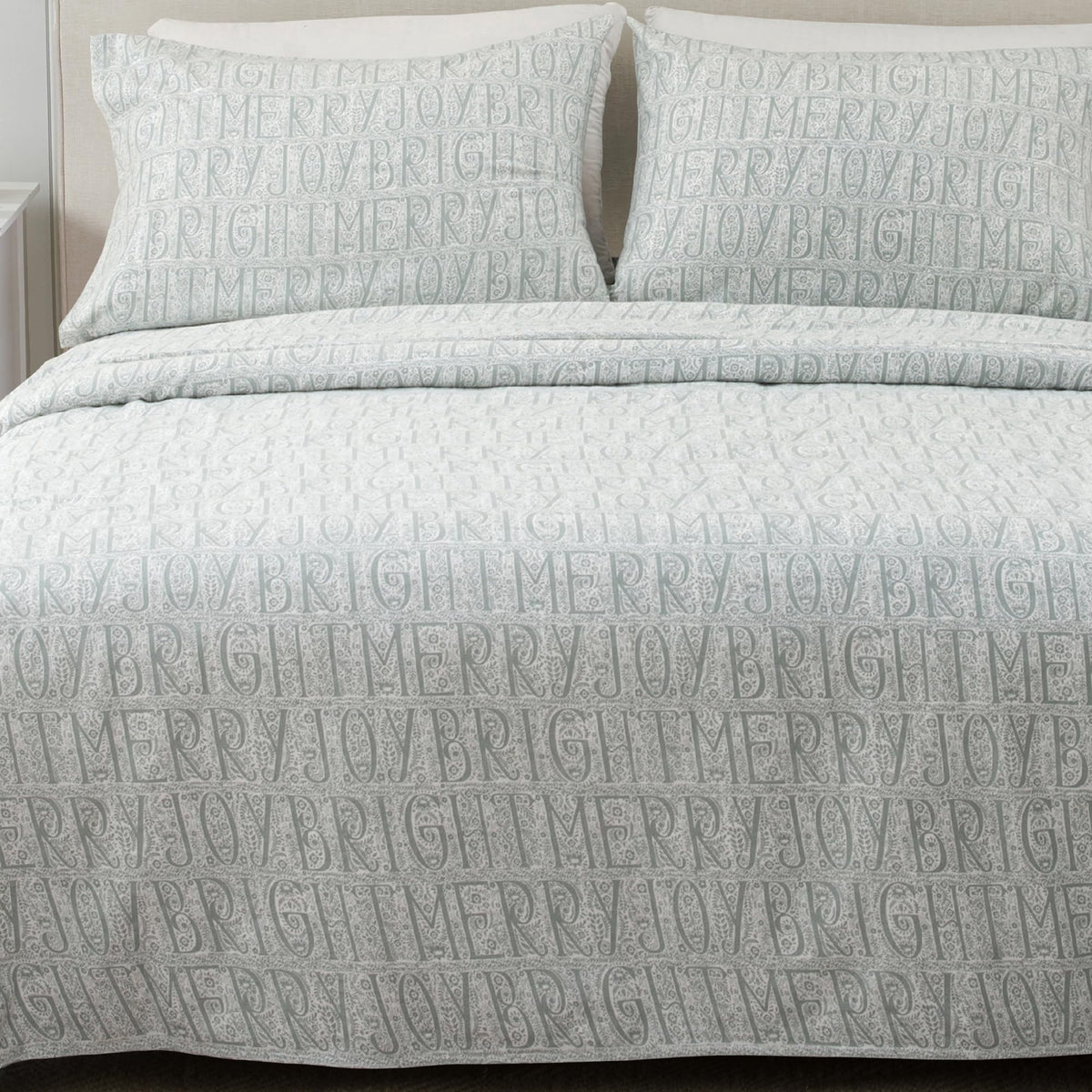 Great Bay Home 3 Piece 100% Turkish Cotton Twin Grey Printed Flannel Sheets Set | Deep Pocket, Soft Sheets | Warm, Double Brushe