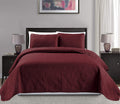Mk Collection 3pc King/California King Over Size 118x 106 Diamond Bedspread Bed Cover Embossed Solid Burgundy New #Diamond Burgu