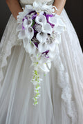 IFFO New Bridal Bouquet, Wedding Flowers, Calla Lilies, Artificial Flowers, Waterfalls, Water Drop Style, Collection Decorations