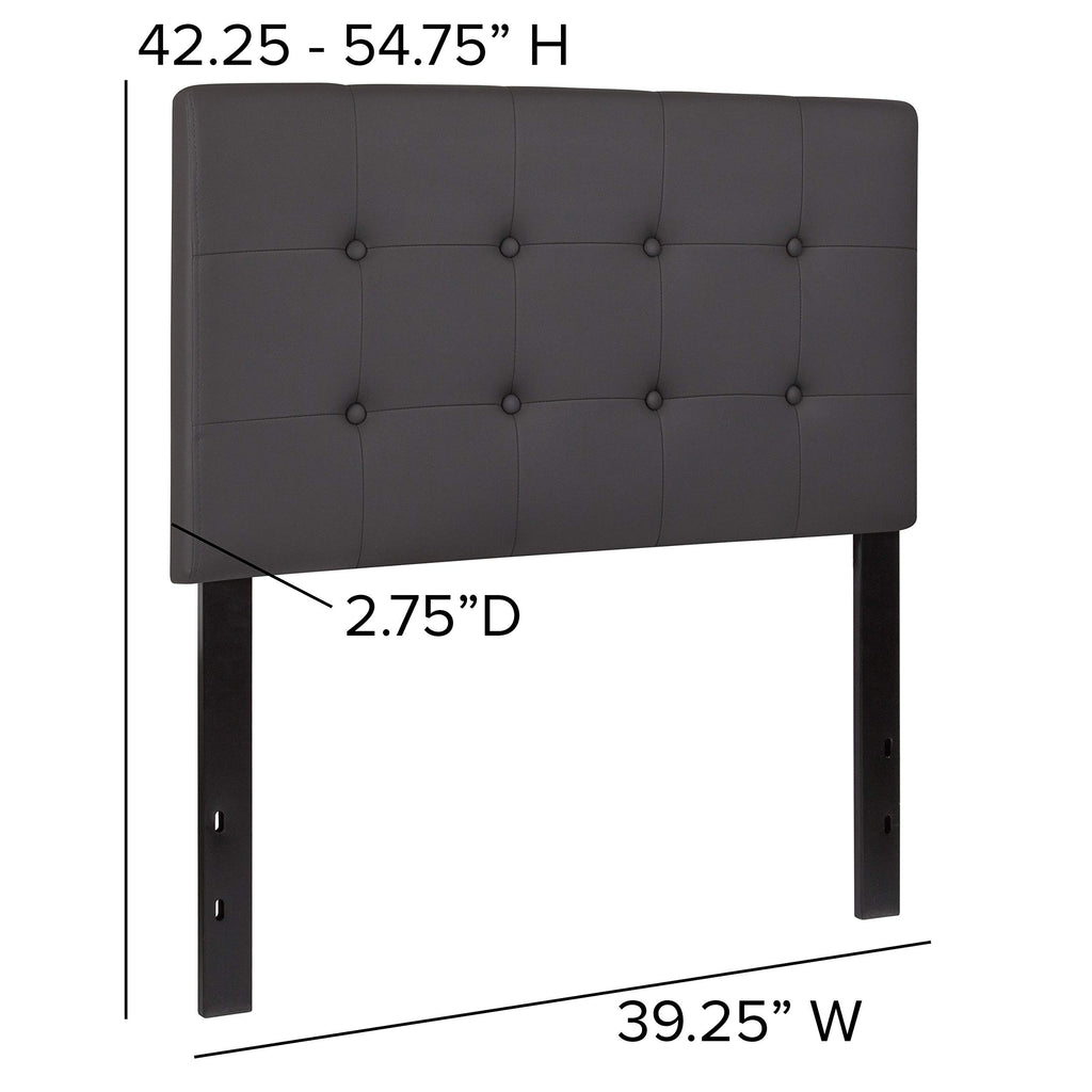 Flash Furniture Lennox Tufted Upholstered Twin Size Headboard In Gray Vinyl