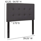 Flash Furniture Lennox Tufted Upholstered Twin Size Headboard In Gray Vinyl