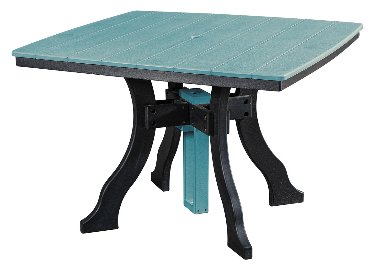 American Furniture Classics Dining Height Square Table, Aruba Blue With Black Base