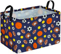 MAIZMZ Kids Football Empty Baby Storage Basket,Foldable Gift Basket with Handles,Closet Organizer Bins Boys Room Decor,Nursery B
