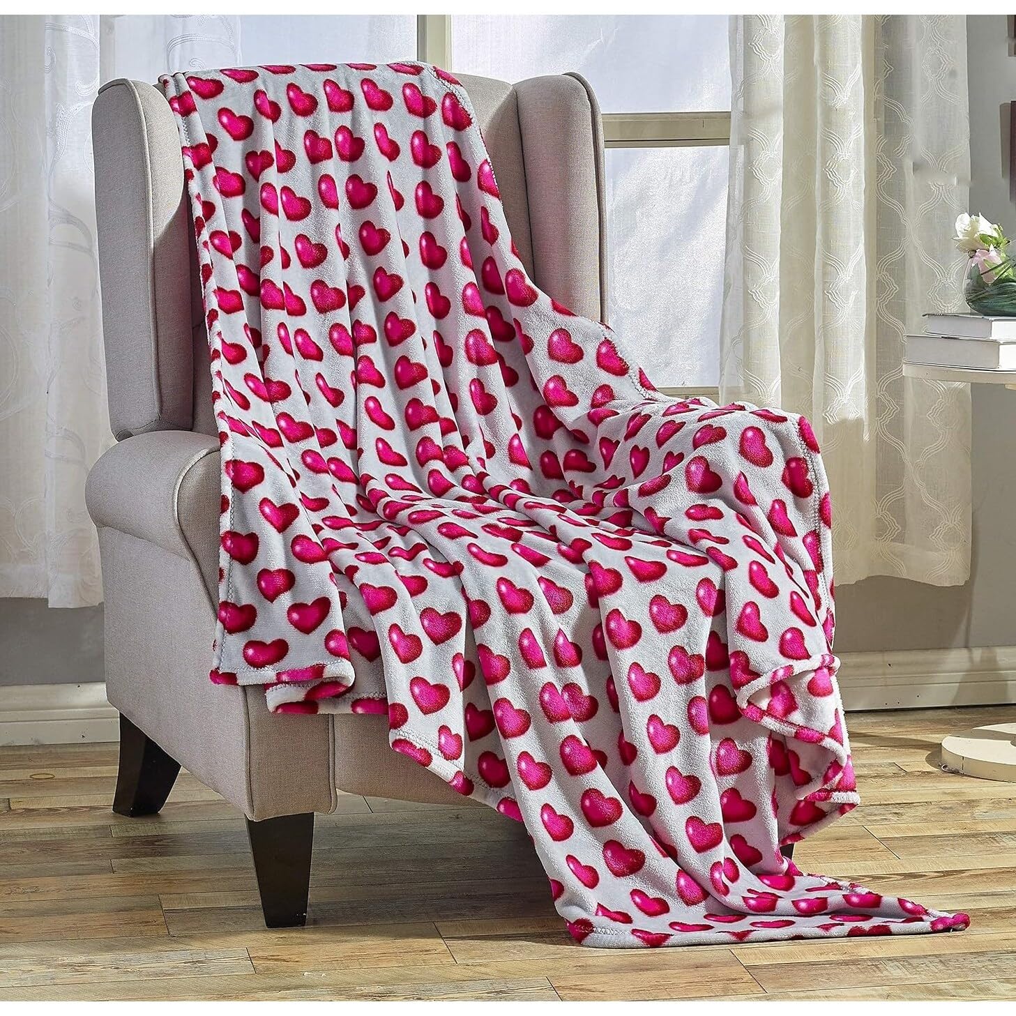Faith, Hope, Love Home D  Cor Super Soft Girls Heart Throw Blanket (50' X 60') - Mother'S Day Red Hearts