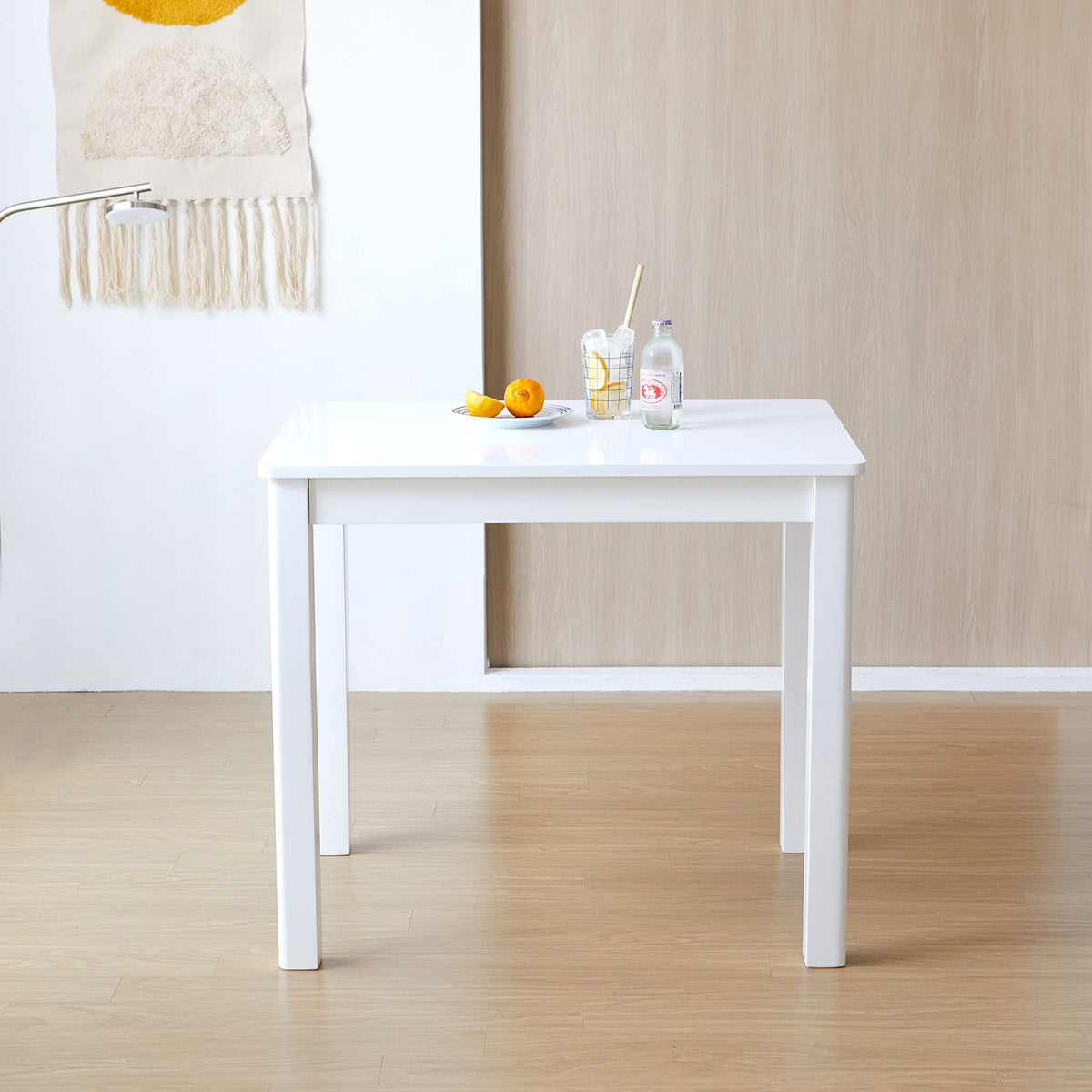Livinia Cabin 33.5' Wooden Dining Table/Small Rectangular Modern Farmhouse Solid Wood Kitchen Table Desk (White)