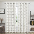 Embroidered Curtains 84 inch Length 2 Panels Set for Living Room Bedroom, Cotton Linen Textured Curtains Light Reducing Draperie