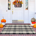 Buffalo Plaid Rug 3x5 Cotton Woven Buffalo Check Rug Black and Off White Front Porch Rug Checkered Outdoor Rug Washable Indoor O