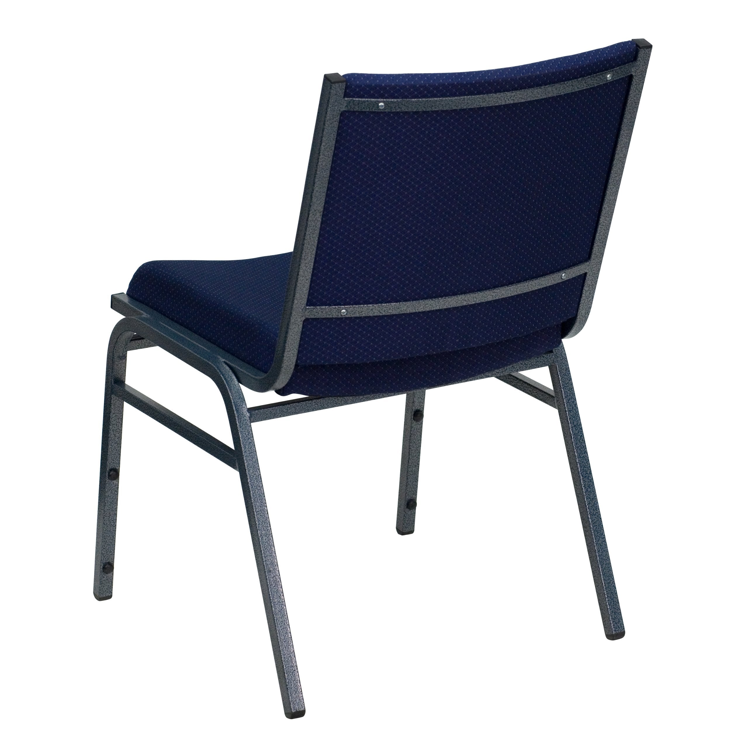 Flash Furniture HERCULES Series Heavy Duty Navy Blue Dot Fabric Stack Chair with Ganging Bracket