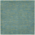 Nourison Essentials Indoor/Outdoor Blue Green 7' X Square Area -Rug, Easy -Cleaning, Non Shedding, Bed Room, Living Room, Dining Room, Backyard, Deck, Patio (7 Square)