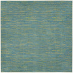 Nourison Essentials Indoor/Outdoor Blue Green 7' X Square Area -Rug, Easy -Cleaning, Non Shedding, Bed Room, Living Room, Dining Room, Backyard, Deck, Patio (7 Square)