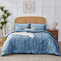 Kozyhvn Floral Comforter Set Full Blue, Cute Flower Bed In A Bag Full Boho 7 Pieces, Soft Fluffy Bedding Sets With Comforter, Sh