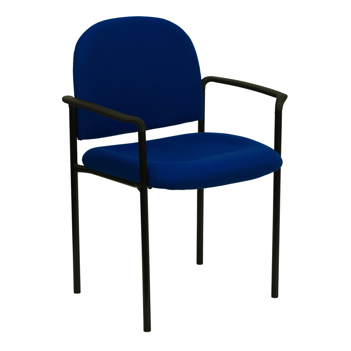 Flash Furniture Tiffany Comfort Navy Fabric Stackable Steel Side Reception Chair with Arms