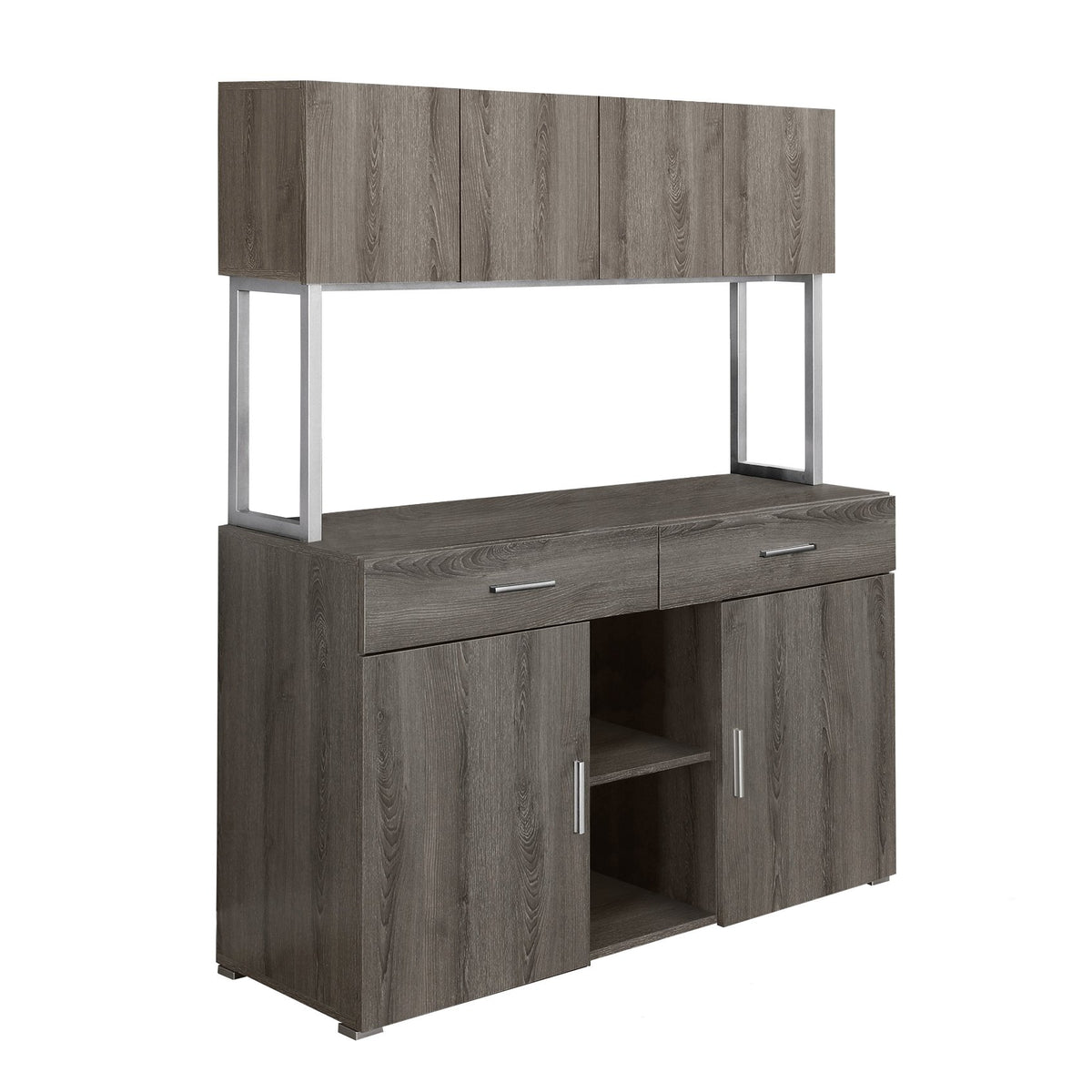 Monarch Specialties Dark Taupe Reclaimed-Look Office Storage Credenza, 48-Inch