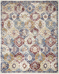 HomeRoots 522102 8 x 10 ft. Navy Blue Damask Traditional Power Loomed Distressed Rectangle Area Rug