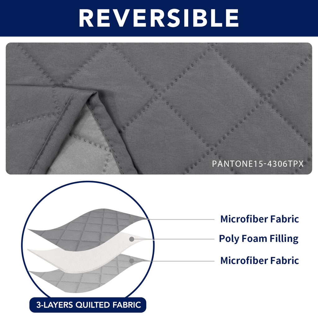 Purefit Water Resistant Reversible Sofa Covers For Reclining Sofa - Non Slip Split Recliner Couch Cover For 3 Cushion Couch, Was