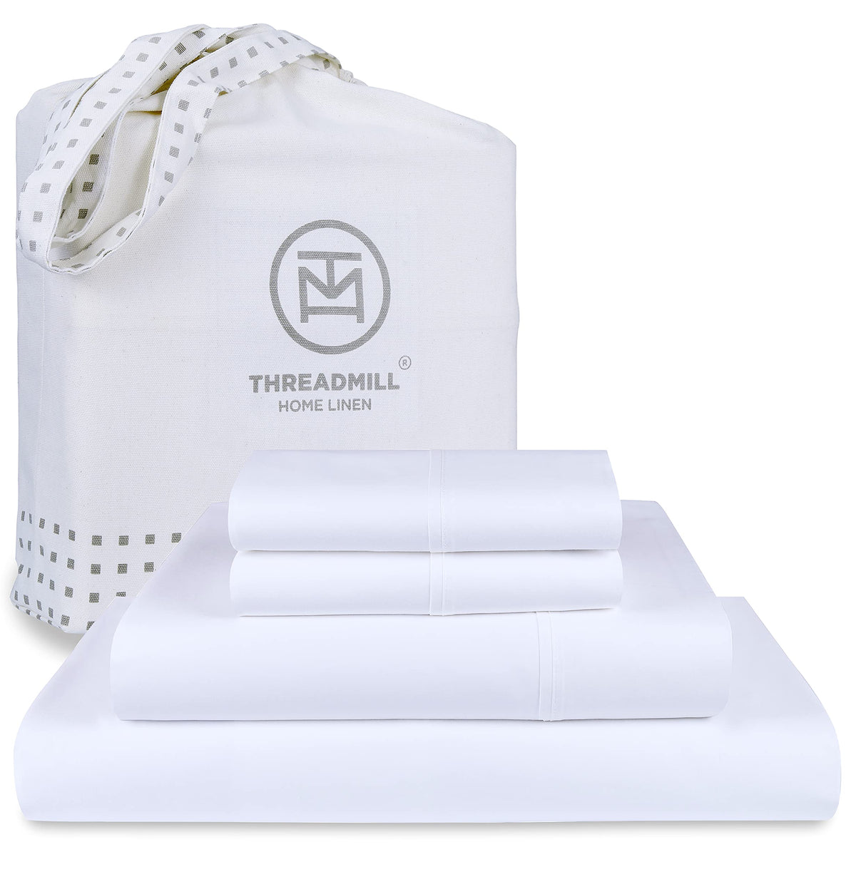 Threadmill 100% American Supima Cotton Sheets, Queen Sheet Set 1000 Thread Count Luxury 4 Pc Luxury Bedding Set, Hotel Quality S