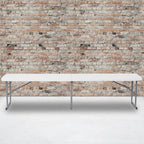 Flash Furniture Talbott 10.25''W x 71''L Bi-Fold Granite White Plastic Bench with Carrying Handle