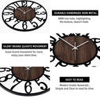1St Owned Extra Large Wall Clocks For Living Room Decor- Modern 32 Inches Silent Non Ticking Black Arabic Numbers Metal Clocks F