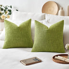 Miulee Burlap Linen Throw Pillow Covers 20X20 Inch Green Decorative Pillow Covers Modern Farmhouse Pillowcases Soft Accent Cushi