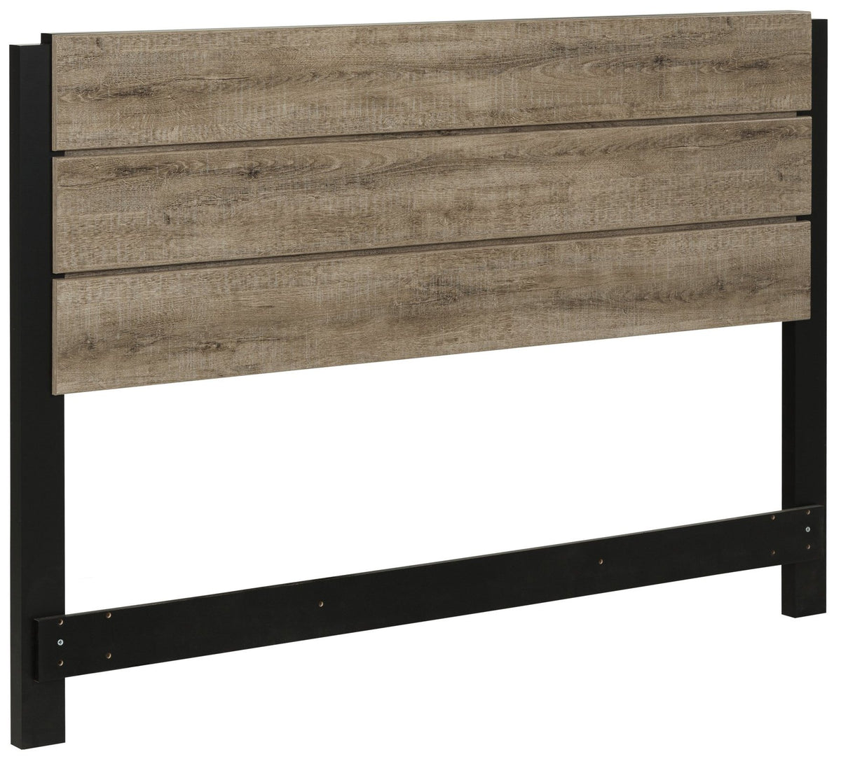 South Shore Munich Headboard, Full/Queen 54/60-Inch, Weathered Oak & Matte Black