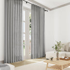 Joywell Linen Pinch Pleated Curtains 120 Inch Long,Back Tab Clip Rings Semi Sheer Light Filtering Soft Lightweight Drapes With Hooks Boho For Bedroom Living Room,W50 X L120,Grey,2 Panels Set