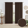 KEQIAOSUOCAI Brown Linen Blackout Curtains 96 Inch Long for Bedroom Living Room, 100% Black Out Curtain Drapes Chocolate Brown 5