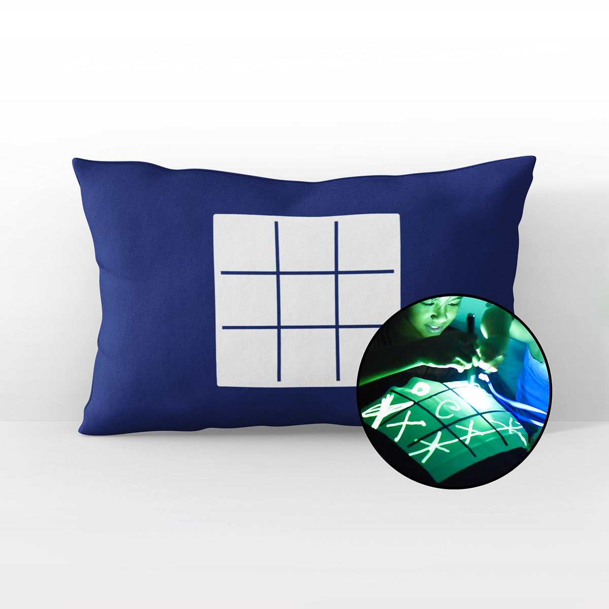Illuminated Apparel Glow Sketch Interactive Glow In The Dark Pillowcase (Noughts & Crosses)