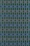 Mad Mats Geometric 4' X 6' Periwinkle Outdoor Rug, Reversible Plastic Mat For Patio, Porch, Deck, Kitchen & Bath, Floor Mat