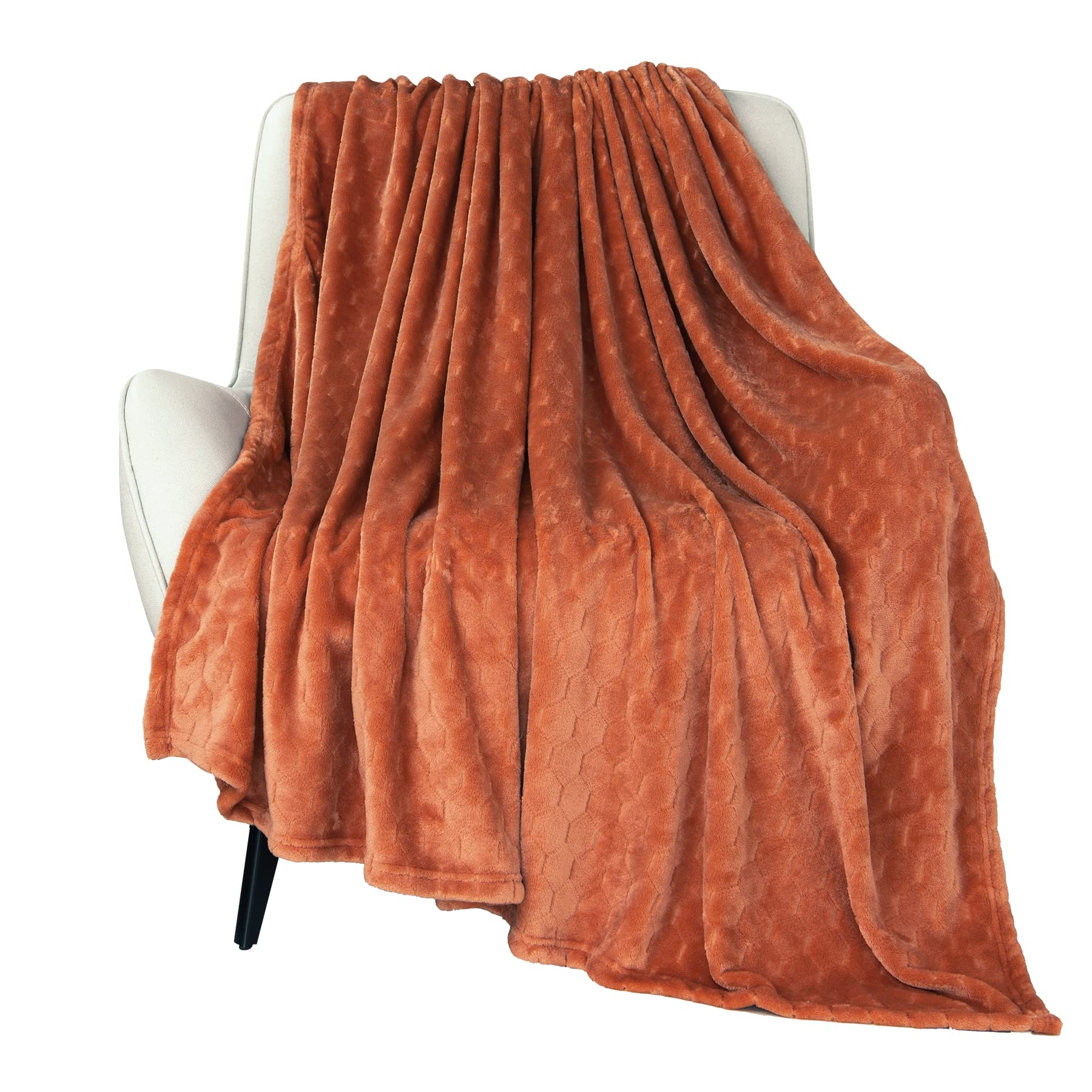 TOONOW Fleece Blanket Textured Fuzzy Plush Throw Blanket Twin Size 60  x 80 , Super Soft Fluffy Bed Blanket Geometric Pattern Co