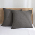 Phf Ultra Soft Waffle Weave Euro Shams Pillow Covers 26' X 26' 2 Pack, No Filling, Breathable Skin-Friendly Euro Throw Pillow Covers For Bed Couch Sofa, Grey