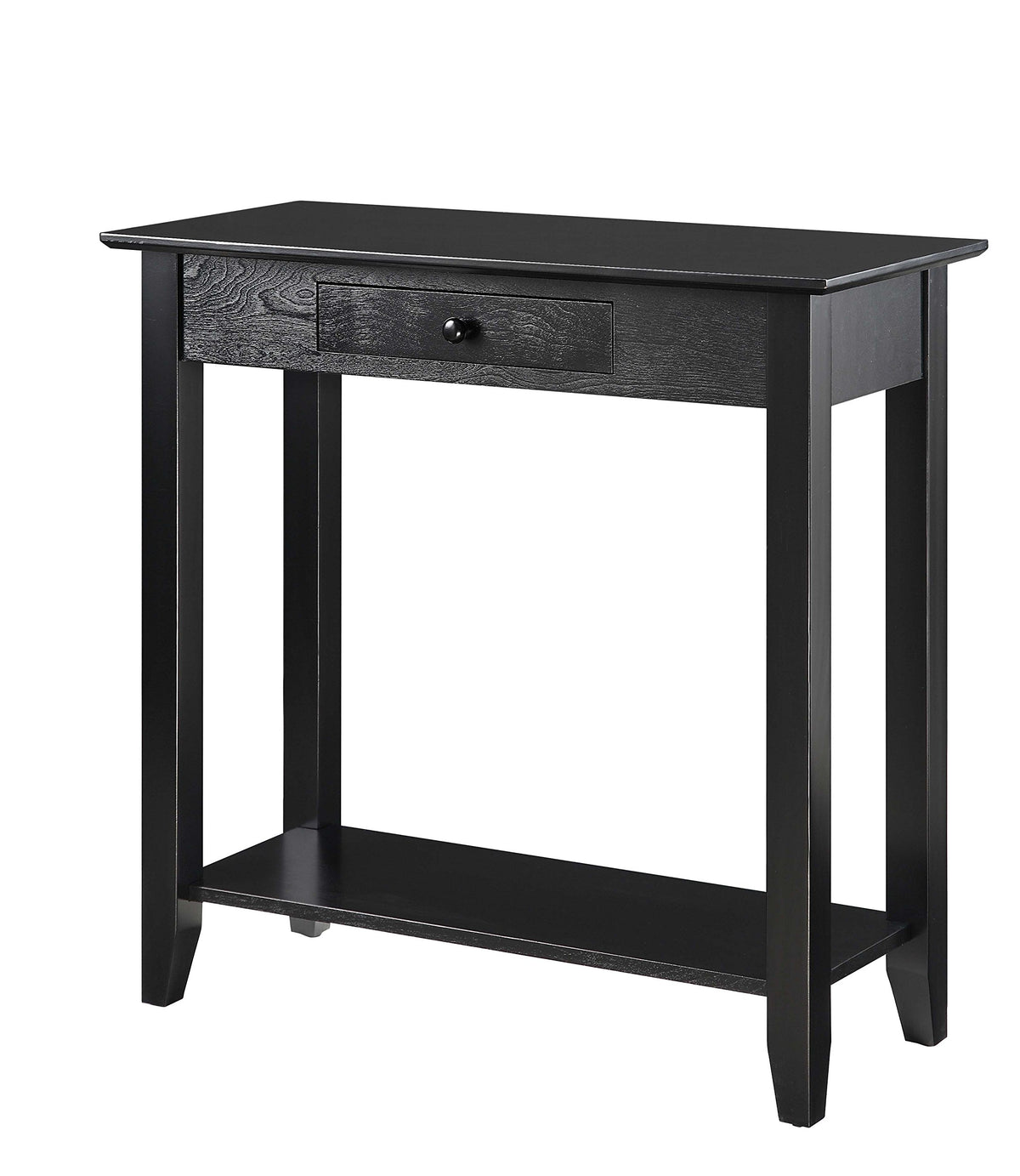 Convenience Concepts American Heritage 1-Drawer Hall Table with Shelf, Black