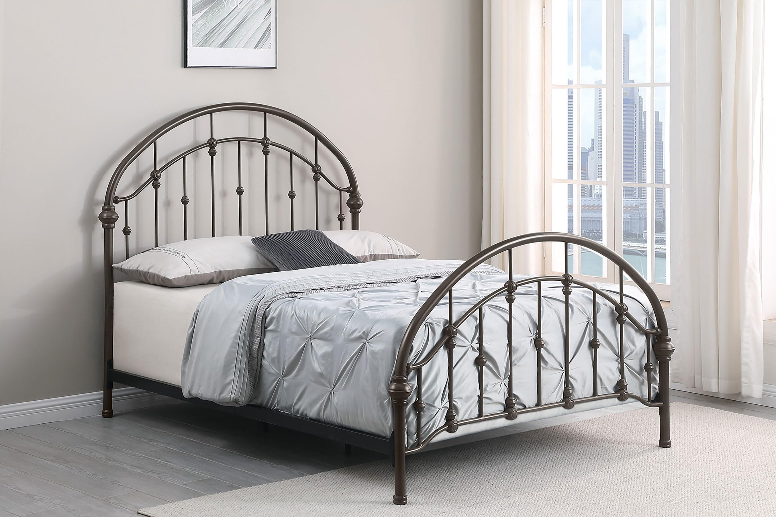 Coaster Home Furnishings Rowan Transitional Wood Full Size Open Frame Bed Frame 55-inch Headboard Dark Bronze 300407F
