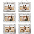 Rexllon 5x7 Wall Hanging Picture Frames Collage with 3 Opening Distressed White Frames 2 Pack