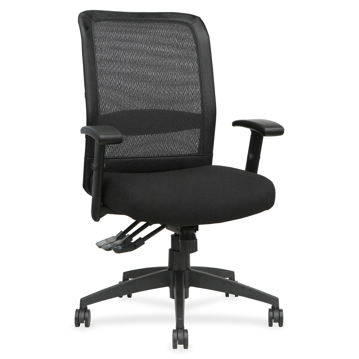 Lorell Executive High-Back Mesh Multifunction Black Chair