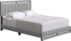 Boyd Sleep Beaumont Upholstered Platform Bed with Headboard, Mattress Foundation with Strong 14 Wood Slat Supports, No Box Spring Required, Gray Faux Leather, Size Queen