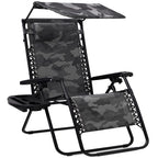 Best Choice Products Folding Zero Gravity Outdoor Recliner Patio Lounge Chair W/Adjustable Canopy Shade, Headrest, Side Accessory Tray, Textilene Mesh - Camouflage