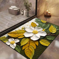 Yellow Weaves Rubber 3D Patterned Anti Slip Water Soaking Rectangular Floor Mat,Water Absorbent Non Slip Quick Dry Mat for Bathr
